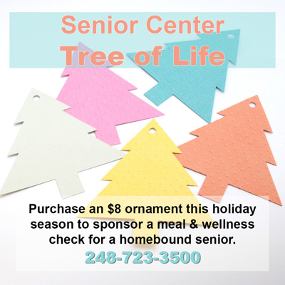 Purchase an Ornament for Senior Center Tree of Life to Benefit Homebound Seniors