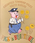 Cartoon of a pig dressed as a policeman