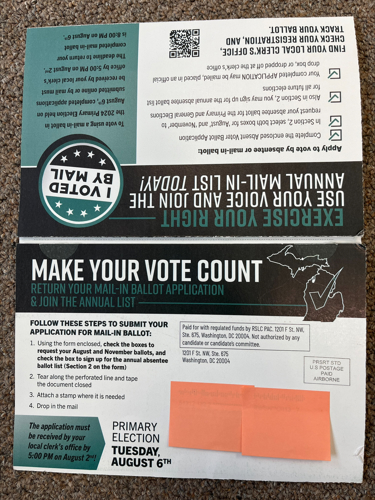 Unofficial Election Mail Example
