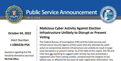 PSA From FBI and CISA