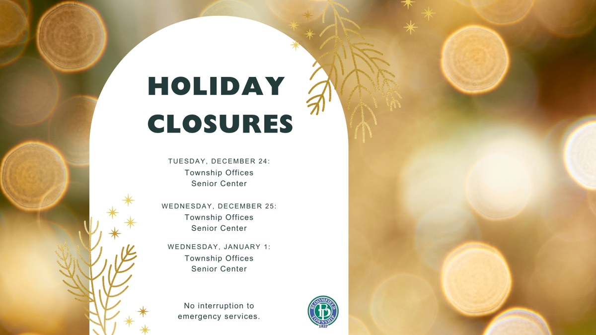 Featured image of Holiday Hours for Township Services