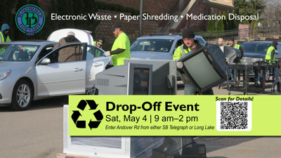 Electronic Waste, Medication Disposal and Paper Shredding Drop-Off Day Returns May 4th