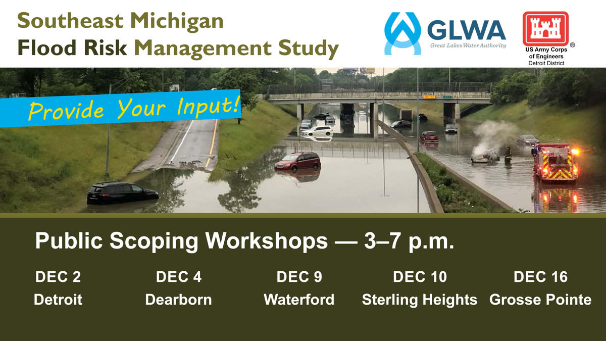 Featured image of Opportunity for Public to Share Input on Southeast Michigan Flood Risk Management Study