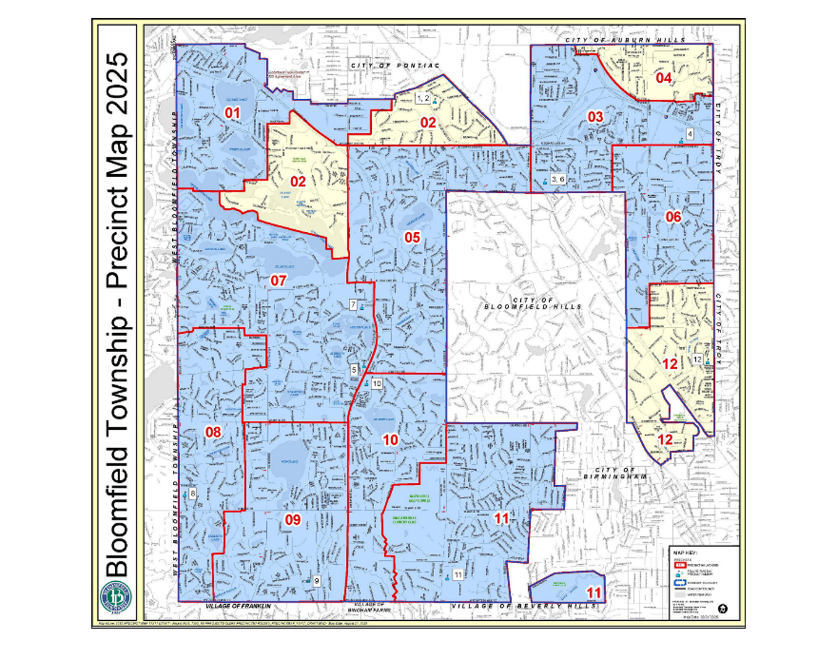 Bloomfield Township Precinct Map 2025