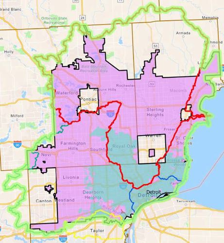 GLWA Flood Risk Management Study Area Map