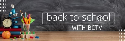 Chalkboard announcing Back to school with BCTV