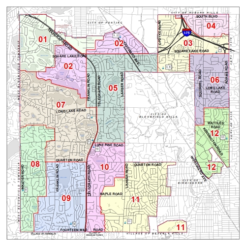 2025 Precinct Map with 12 consolidated precincts.