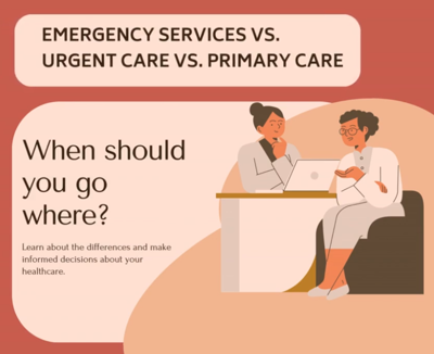 Emergency Services Vs. Urgent Care Vs. Primary Care